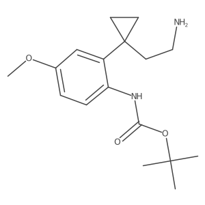 tert-butyl N-{2-[1-(2-aminoethyl)cyclopropyl]-4-methoxyphenyl}carbamate结构式
