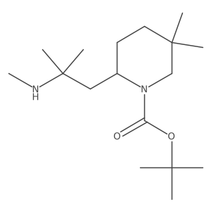 Tert-butyl 5,5-dimethyl-2-[2-methyl-2-(methylamino)propyl]piperidine-1-carboxylate结构式