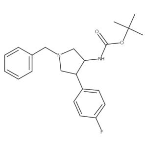 rel-tert-Butyl ((3R,4S)-1-benzyl-4-(4-fluorophenyl)pyrrolidin-3-yl)carbamate Structure
