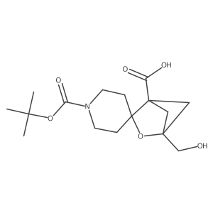 1'-[(Tert-butoxy)carbonyl]-4-(hydroxymethyl)-3-oxaspiro[bicyclo[2.1.1]hexane-2,4'-piperidine]-1-carboxylic acid结构式