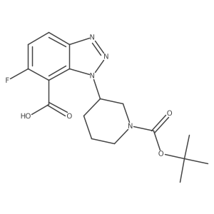 1-{1-[(tert-butoxy)carbonyl]piperidin-3-yl}-6-fluoro-1H-1,2,3-benzotriazole-7-carboxylic acid结构式