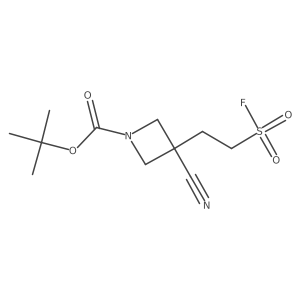 Tert-butyl 3-cyano-3-(2-fluorosulfonylethyl)azetidine-1-carboxylate Structure