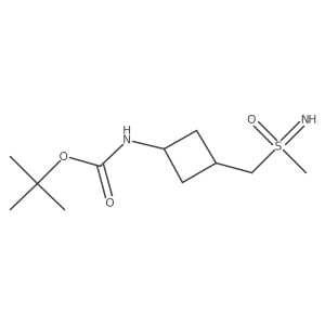 Tert-butyl N-[3-[(methylsulfonimidoyl)methyl]cyclobutyl]carbamate结构式