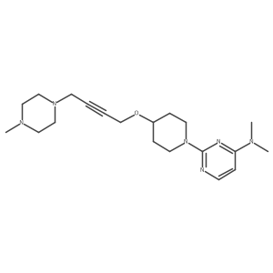 N,N-dimethyl-2-(4-{[4-(4-methylpiperazin-1-yl)but-2-yn-1-yl]oxy}piperidin-1-yl)pyrimidin-4-amine Structure