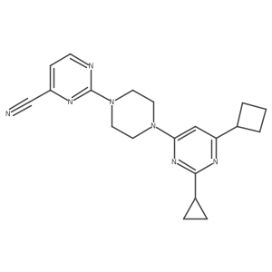 2-[4-(6-Cyclobutyl-2-cyclopropylpyrimidin-4-yl)piperazin-1-yl]pyrimidine-4-carbonitrile Structure