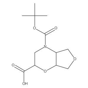 rac-(4aR,7aS)-4-[(tert-butoxy)carbonyl]-hexahydro-2H-furo[3,4-b][1,4]oxazine-2-carboxylic acid Structure