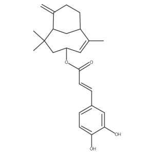 2,6,6-Trimethyl-8-methylenebicyclo[5.3.1]undec-2-en-4-yl 3-(3,4-dihydroxyphenyl)-2-propenoate Structure