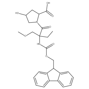 (2S,4S)-1-[2-({[(9H-fluoren-9-yl)methoxy]carbonyl}amino)-2-(methoxymethyl)butanoyl]-4-hydroxypyrrolidine-2-carboxylic acid Structure
