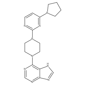 6-{4-[4-(pyrrolidin-1-yl)pyrimidin-2-yl]piperazin-1-yl}-9H-purine结构式