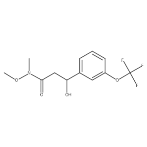 3-Hydroxy-N-methoxy-N-methyl-3-(3-(trifluoromethoxy)phenyl)propanamide结构式