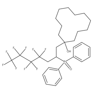 (4,4,5,5,6,6,7,7,7-Nonafluoro-1-(1-hydroxycyclododecyl)heptan-2-yl)diphenylphosphine oxide结构式
