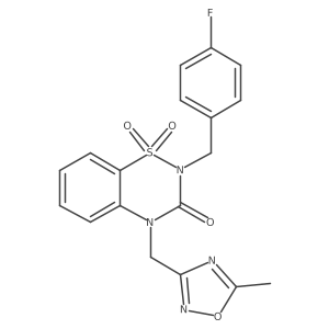 2-[(4-Fluorophenyl)methyl]-4-[(5-methyl-1,2,4-oxadiazol-3-yl)methyl]-1,1-dioxo-1lambda6,2,4-benzothiadiazin-3-one结构式