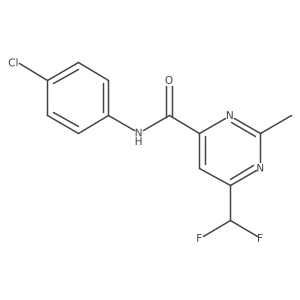 N-(4-chlorophenyl)-6-(difluoromethyl)-2-methylpyrimidine-4-carboxamide结构式