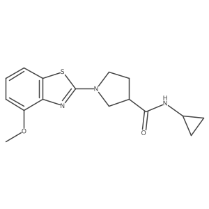 N-cyclopropyl-1-(4-methoxy-1,3-benzothiazol-2-yl)pyrrolidine-3-carboxamide结构式