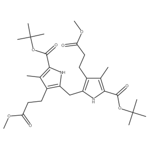 di-tert-butyl 5,5'-methylenebis(4-(3-methoxy-3-oxopropyl)-3-methyl-1H-pyrrole-2-carboxylate)结构式