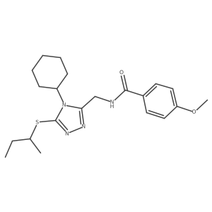 N-((5-(sec-butylthio)-4-cyclohexyl-4H-1,2,4-triazol-3-yl)methyl)-4-methoxybenzamide结构式
