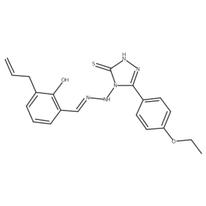 3-Allyl-2-hydroxybenzaldehyde [3-(4-ethoxyphenyl)-5-sulfanyl-4H-1,2,4-triazol-4-YL]hydrazone Structure