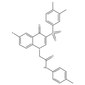 2-(3-((3,4-dimethylphenyl)sulfonyl)-6-fluoro-4-oxoquinolin-1(4H)-yl)-N-(p-tolyl)acetamide结构式