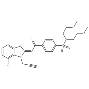 (Z)-4-(N,N-bis(2-methoxyethyl)sulfamoyl)-N-(4-chloro-3-(prop-2-yn-1-yl)benzo[d]thiazol-2(3H)-ylidene)benzamide结构式