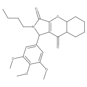 2-butyl-1-(3,4,5-trimethoxyphenyl)-4a,5,6,7,8,8a-hexahydro-1H-chromeno[2,3-c]pyrrole-3,9-dione Structure