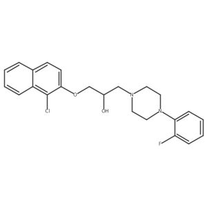 1-((1-Chloronaphthalen-2-yl)oxy)-3-(4-(2-fluorophenyl)piperazin-1-yl)propan-2-ol结构式