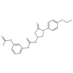 N-(3-(3-(1-(4-ethoxyphenyl)-5-oxopyrrolidin-3-yl)ureido)phenyl)acetamide结构式