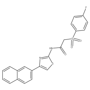 2-((4-fluorophenyl)sulfonyl)-N-(4-(naphthalen-2-yl)thiazol-2-yl)acetamide结构式