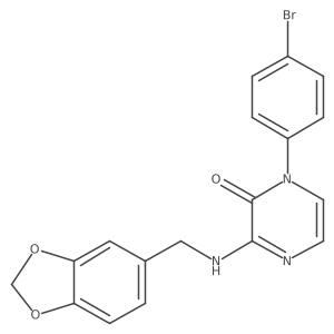 3-{[(2H-1,3-benzodioxol-5-yl)methyl]amino}-1-(4-bromophenyl)-1,2-dihydropyrazin-2-one结构式