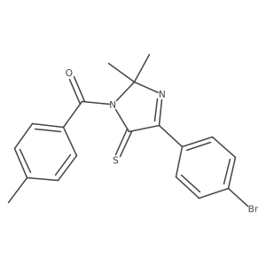 (4-(4-bromophenyl)-2,2-dimethyl-5-thioxo-2,5-dihydro-1H-imidazol-1-yl)(p-tolyl)methanone结构式