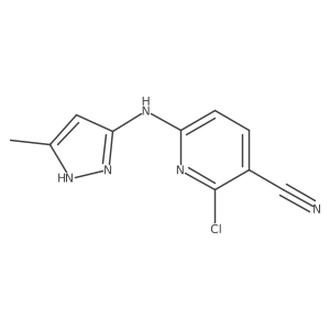 2-chloro-6-[(5-methyl-1H-pyrazol-3-yl)amino]pyridine-3-carbonitrile Structure