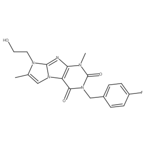 3-(4-fluorobenzyl)-8-(2-hydroxyethyl)-1,7-dimethyl-1H-imidazo[2,1-f]purine-2,4(3H,8H)-dione结构式