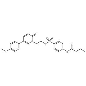 N-(4-(N-(2-(3-(4-methoxyphenyl)-6-oxopyridazin-1(6H)-yl)ethyl)sulfamoyl)phenyl)butyramide结构式