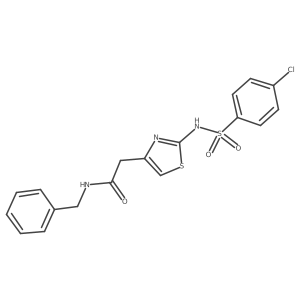 N-benzyl-2-[(2Z)-2-{[(4-chlorophenyl)sulfonyl]imino}-2,3-dihydro-1,3-thiazol-4-yl]acetamide结构式