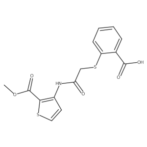 2-[({[2-(Methoxycarbonyl)thiophen-3-yl]carbamoyl}methyl)sulfanyl]benzoic acid Structure