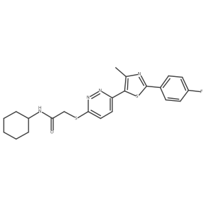N-cyclohexyl-2-((6-(2-(4-fluorophenyl)-4-methylthiazol-5-yl)pyridazin-3-yl)thio)acetamide Structure
