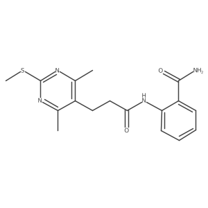 2-{3-[4,6-Dimethyl-2-(methylsulfanyl)pyrimidin-5-yl]propanamido}benzamide结构式