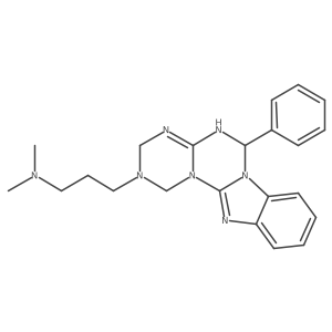 N,N-dimethyl-3-(6-phenyl-4,6-dihydro-1H-[1,3,5]triazino[1',2':3,4][1,3,5]triazino[1,2-a]benzimidazol-2(3H)-yl)propan-1-amine Structure