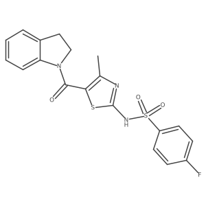 Benzenesulfonamide, N-[5-[(2,3-dihydro-1H-indol-1-YL)carbonyl]-4-methyl-2-thiazolyl]-4-fluoro- Structure
