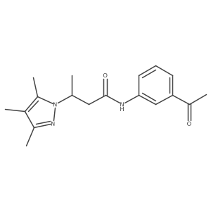 N-(3-acetylphenyl)-3-(3,4,5-trimethyl-1H-pyrazol-1-yl)butanamide Structure