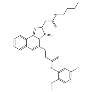 2-({2-[(butylcarbamoyl)methyl]-3-oxo-2H,3H-imidazo[1,2-c]quinazolin-5-yl}sulfanyl)-N-(5-chloro-2-methoxyphenyl)acetamide Structure