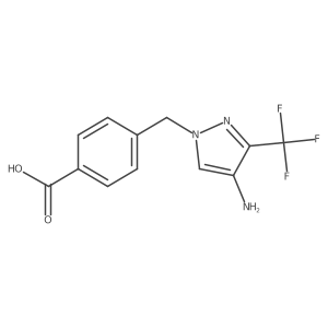 4-{[4-Amino-3-(trifluoromethyl)-1H-pyrazol-1-YL]methyl}benzoic acid Structure