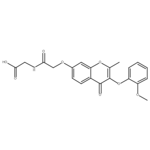 N-({[3-(2-methoxyphenoxy)-2-methyl-4-oxo-4H-chromen-7-yl]oxy}acetyl)glycine结构式