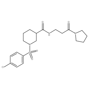1-[(4-chlorophenyl)sulfonyl]-N-[3-oxo-3-(pyrrolidin-1-yl)propyl]piperidine-3-carboxamide Structure