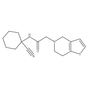 N-(1-cyanocyclohexyl)-2-{4H,5H,6H,7H-thieno[3,2-c]pyridin-5-yl}acetamide结构式