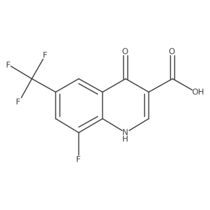 8-Fluoro-4-hydroxy-6-(trifluoromethyl)quinoline-3-carboxylic acid结构式