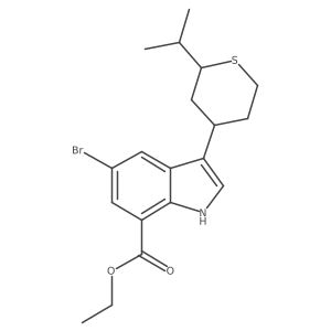 Ethyl 5-Bromo-3-[2-(1-methylethyl)tetrahydro-2H-thiopyran-4-yl]-1H-indole-7-carboxylate结构式