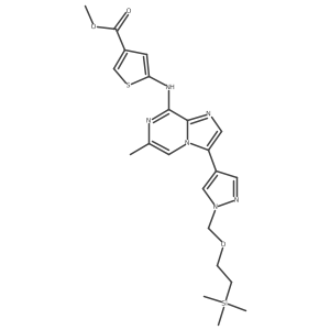 Methyl 5-[[6-methyl-3-[1-[[2-(trimethylsilyl)ethoxy]methyl]-1H-pyrazol-4-yl]imidazo[1,2-a]pyrazin-8-yl]amino]-3-thiophenecarboxylate结构式