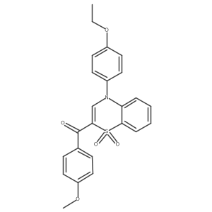 [4-(4-ethoxyphenyl)-1,1-dioxido-4H-1,4-benzothiazin-2-yl](4-methoxyphenyl)methanone结构式