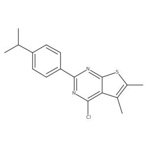 4-Chloro-5,6-dimethyl-2-[4-(1-methylethyl)phenyl]thieno[2,3-d]pyrimidine结构式