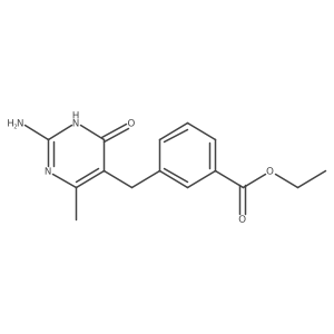 [3-(2-Amino-4-hydroxy-6-methyl-pyrimidin-5-ylmethyl)]-benzoic acid ethyl ester结构式